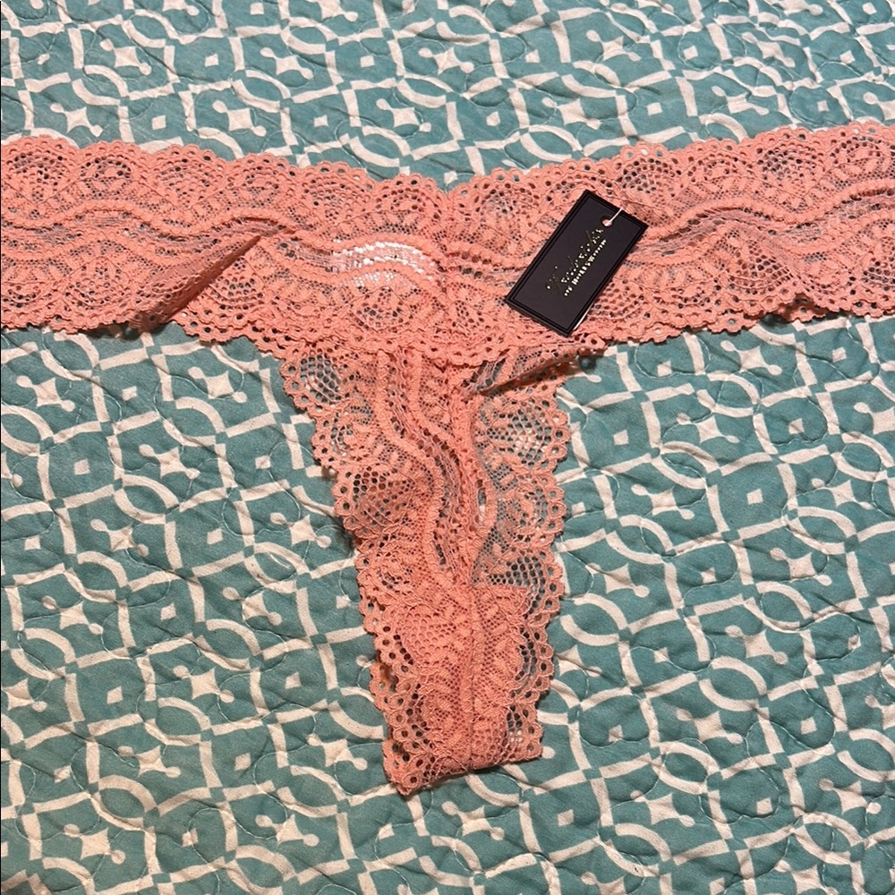 Frederick's of Hollywood Peach Lace Thong